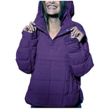 2025 Autumn And Winter New Fashion Loose Long-Sleeved Hooded Cotton Jacket Warm Top HZ1208