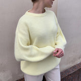 Autumn And Winter Ins Style Imitation Marince Sweater Women Lazy Style Temperament Loose Ultra-Soft Knitted Tops Women HZ1208