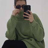 Autumn And Winter Ins Style Imitation Marince Sweater Women Lazy Style Temperament Loose Ultra-Soft Knitted Tops Women HZ1208