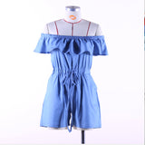 2025 Straight Hair Women's Summer Dress New One-Word Flying Flying Sleeve With Lotus Leaf Side Pocket Jumpsuit HZ1208