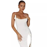 New Summer 2025 Summer Holiday Sexy Body-Bossing Three-Dimensional Flowers With Fork With Dress Women's Dress HZ1208