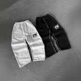 Men's Hip-Hop Letter-Print Sweatpants Trendy Street Loose-Fitting Broad Leg Trousers Drawstring Straight Trousers HZ1208