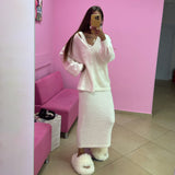 Early Autumn New Sea Horse Hair Sling Knitted Skirt + Jacket Two Sets Of Women | Slimming Comfortable Temperament Fashion HZ1208