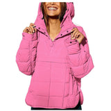 2025 Autumn And Winter New Fashion Loose Long-Sleeved Hooded Cotton Jacket Warm Top HZ1208