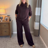 2025 Summer New Women's Clothing Hanging Neck Top Broad Leg Pants Fashion Casual Cotton Set HZ1208