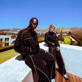 Autumn And Winter Sports Suit Wind Jacket Simple Street Fashion Zipper Solid Color Coat Men And Women HZ1208