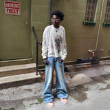 High Street Trend Pants High Street In Tide Brand Men And Women Loose Casual Straight Printing Pants 2025 HZ1208