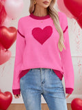 2025 Autumn And Winter Hot Sweater Women Hit The Color Love Peach Collar Knitted Jersey Valentine's Day HZ1208