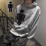 Ins Wind Personality Dark Print Sweater Long-Sleeved Hoodie Hoodie Retro Coat Street Trendy Y2k HZ1208