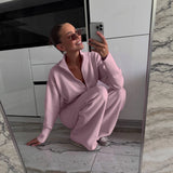 Autumn And Winter Long Sleeves Of Loose Casual Trousers Sweater Set Women Hot Selling Fork Set HZ1208