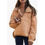 2025 Autumn And Winter New Fashion Loose Long-Sleeved Hooded Cotton Jacket Warm Top HZ1208