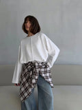 2025 Spring And Summer New Grinding Pure Cotton Long-Sleeved T-Shirt Women Loose Soft Knitted Brisne Cloth Top Women Ins HZ1208