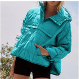 2025 Autumn And Winter New Fashion Loose Long-Sleeved Hooded Cotton Jacket Warm Top HZ1208