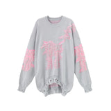 Super Tattered Sweater Women Lazy In The Long Loose Long-Sleeved Holiday Two Autumn And Winter Clothes HZ1208