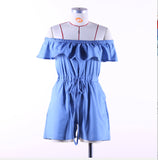 2025 Straight Hair Women's Summer Dress New One-Word Flying Flying Sleeve With Lotus Leaf Side Pocket Jumpsuit HZ1208