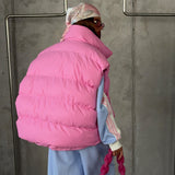 Solid Color Lunch Break Bread Cotton Clothes High-End Zipper Cardigan Warm Fashion Hot Single Vest Sleeveless Woman HZ1208